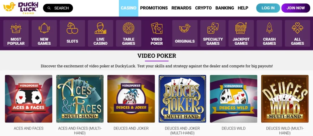 Video Poker and Specialty Games